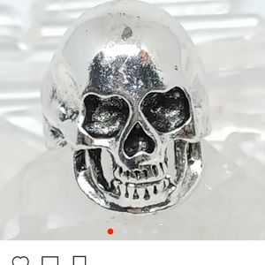 NEW Steel Skull Adjustable Ring